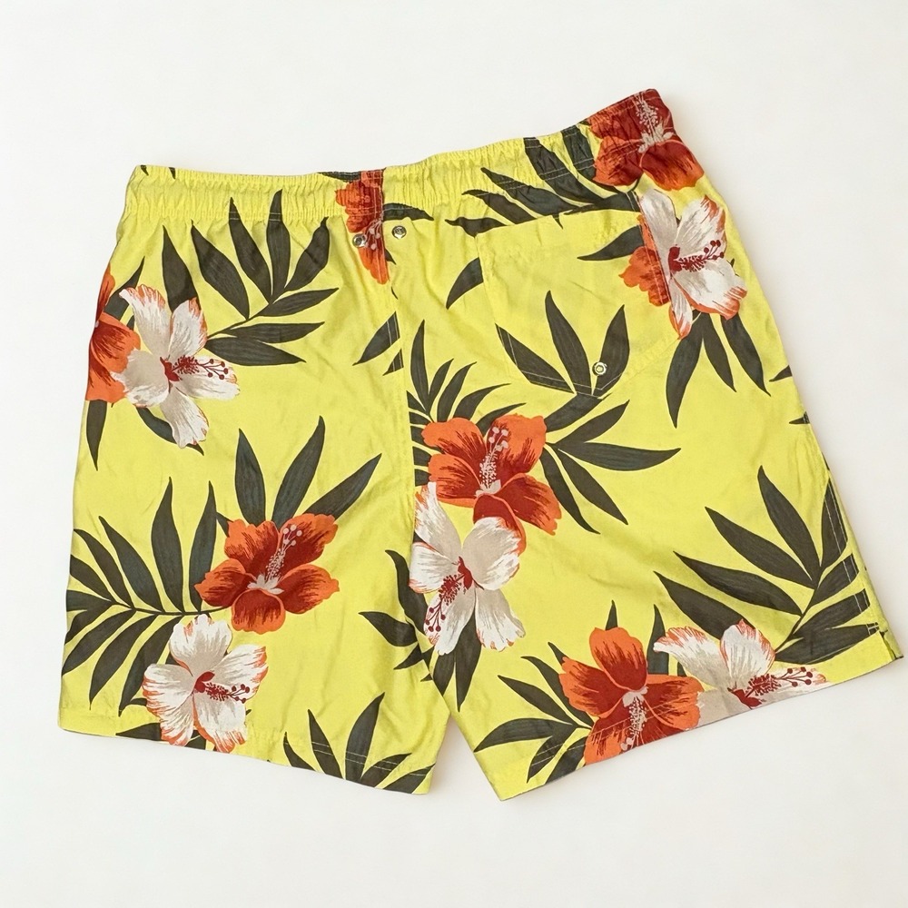 Lands End Mens Lined Board Swim Trunks Hawaiian Floral XL 40 - 42 Inseam 7.5" - Picture 3 of 7